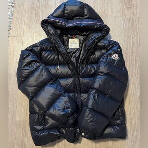 Moncler Shiny Black Hooded Jacket